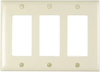 True Value TP263LACC12 Pass & Seymour - Legrand Light Almond 3-Opening Nylon Wall Plate
