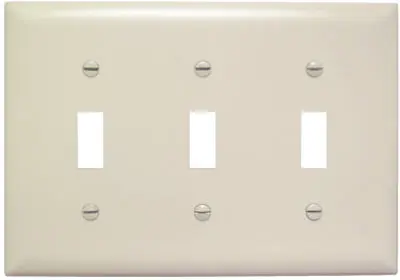 TRUE VALUE TP3LACC12 Pass & Seymour - Legrand Almond 3-Toggle Opening Nylon Wall Plate