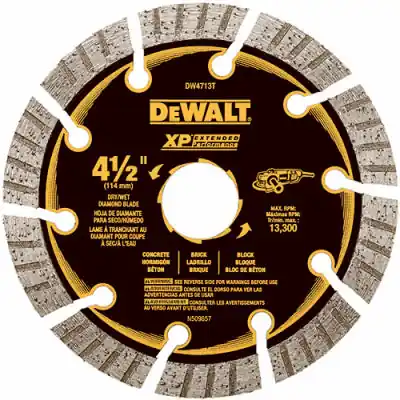 TRUE VALUE DW4713T DeWalt Diamond Saw Blade, Dry Cutting, Segmented, 4.5-In.