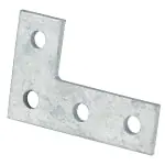 SUPERSTRUT N-219EG Plate, 90 Degree Corner, Height 3-1/2 Inches, Length 5-3/8 Inches, Hole Diameter 9/16 Inch on 1-7/8 Inch Centers, Electro-Galvanized Steel