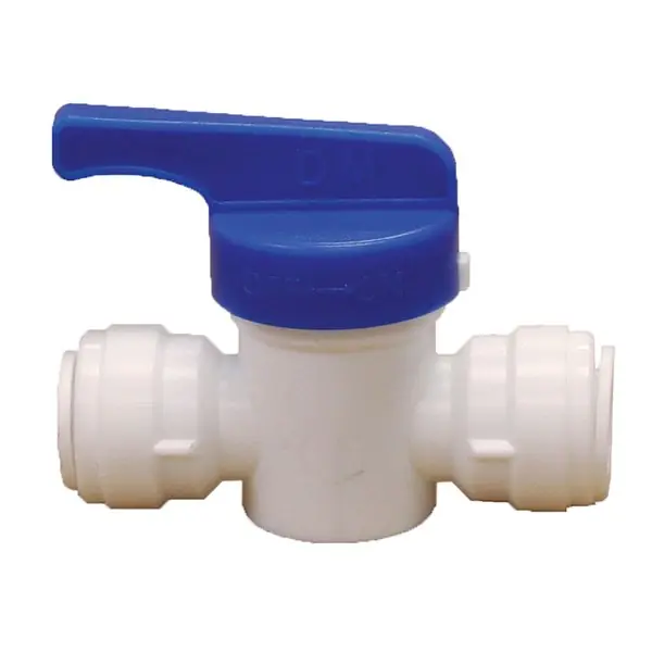 Jones Stephens C76848 1/4 Tube OD White Plast Push On Straight Ball Valve