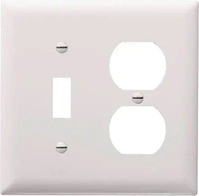 True Value TP18WCC12 Pass & Seymour - Legrand White 1-Toggle & 1-Duplex Nylon Wall Plate
