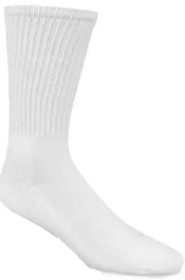 True Value S1077-051-LG Wigwam Athletic Socks, Crew, White, Men's Large, 3-Pk.