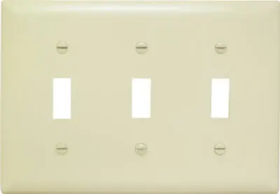 True Value TP3ICC12 Pass & Seymour - Legrand TradeMaster Thermoplastic Wall Plate CC of 123 Gang of 3 Toggle Switch Openings Ivory